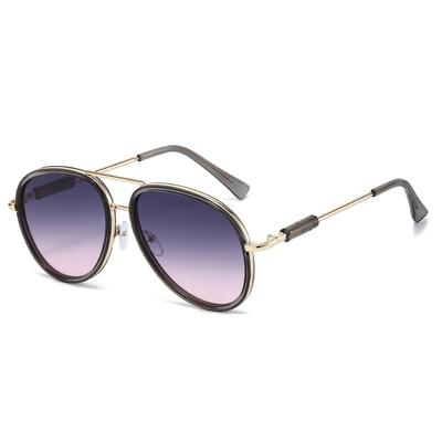 New Retro Double-beam Aviator Frog Mirror Women Sunglasses Y2K Brand Gradient UV400 All-match Casual Glasses