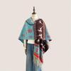 European & American Style Reindeer Snowflake Imitation Cashmere Double-Sided Thick Christmas Shawl for Women
