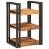 Nightstand Set of 2 Brown & Black Solid Mango Wood