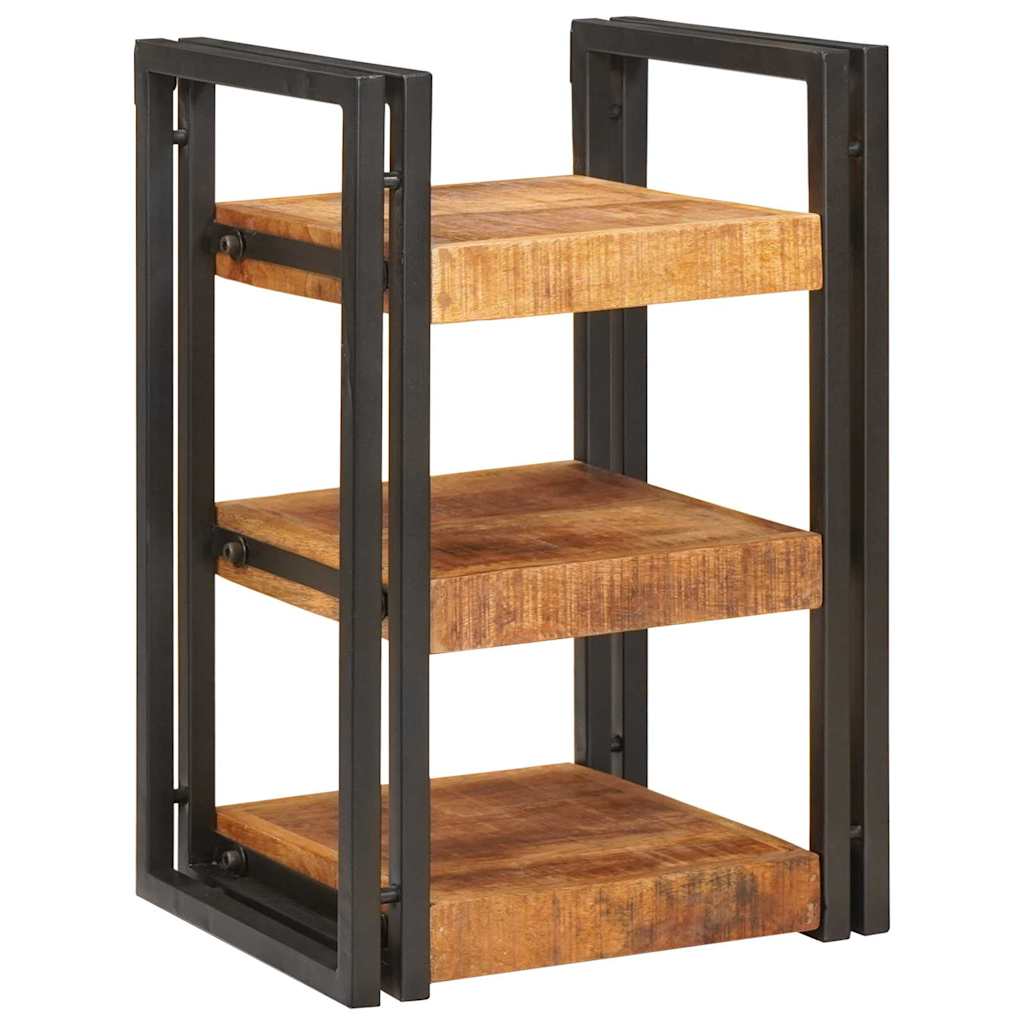 Nightstand Set of 2 Brown & Black Solid Mango Wood