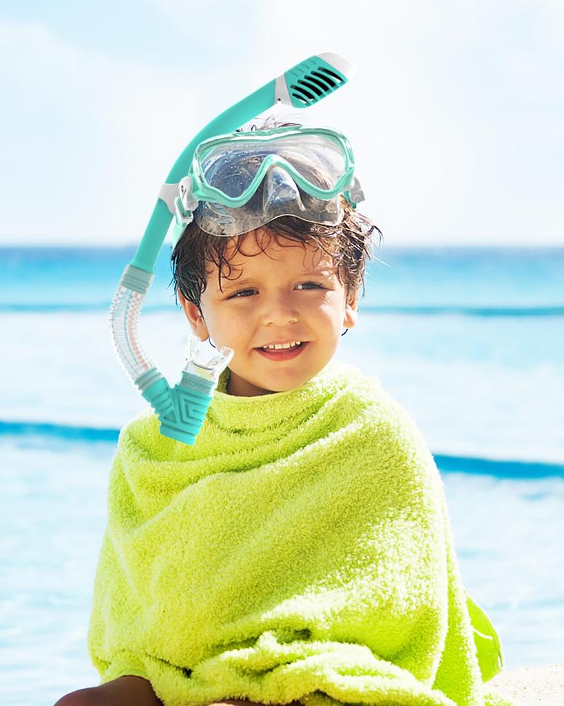 RIOROO Snorkel Swimming Underwater Snorkel Dry Snorkeling Tempered Wide Field of Easy UV Suitable for Boys and Ages Includes Japanese Instructions