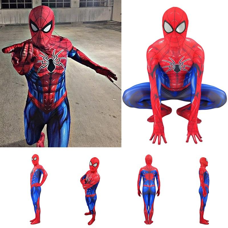 Spiderman Armor Mk Iv Jumpsuit Spiderman Cosplay Costume Halloween Kids Adult