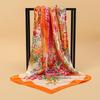 90x90cm Modischer Seidenschal Satin Halstuch Damen Druck Hijab Damen Quadratisch Beinhaltet Büro Dame Schal Bandana
