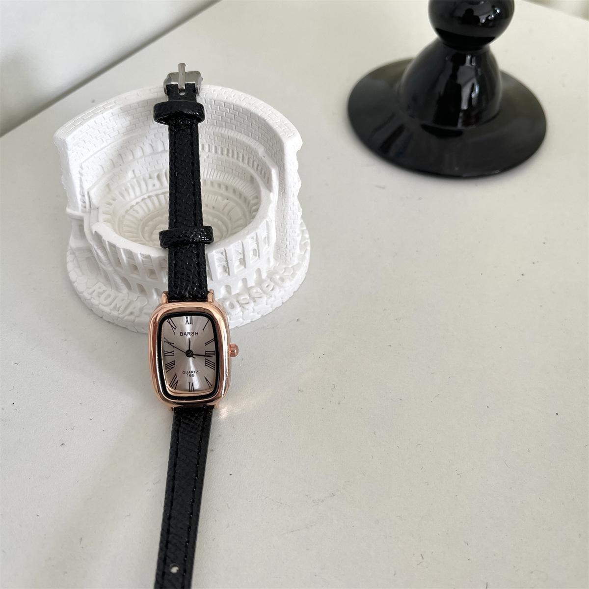 Barsh Square Oval Watch Women S Niche Fashion Retro Simple Strap Student Premium Women S Watch