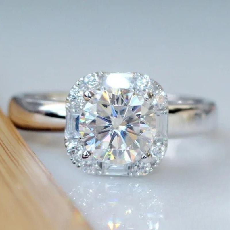 

New Fashion Big 5A CZ Zircon Stone 925 Sterling Silver Color Wedding Engagement Rings for Women Best Gift Fashion Jewelry 10