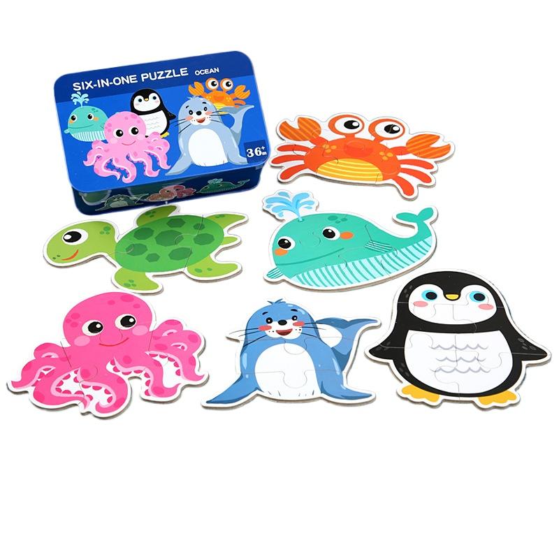 

Детский мультяшный динозавр, животное, пазл, Монтессори, развивающий 3D деревянный пазл, автомобиль, красочные детские деревянные игрушки, родитель-ребенок