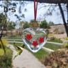 Heart-Shaped Hummingbird Feeder Outdoor Hanging Plastic Feeder Jar with Flower Feeding Ports for Garden Yard Patio Tree Decor