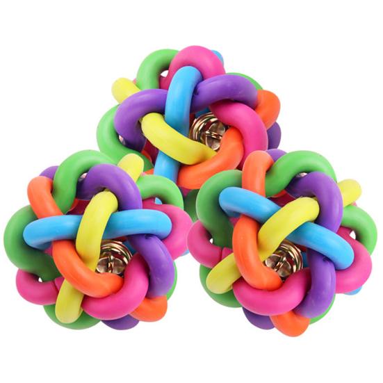 Ball Bell Colorful Teeth Cleaning Random Color Sound Woven Ball