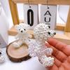 Faux Pearl Bear Rabbit Keychain Pendant Handmade Braided Lightweight Charm Key Chain Backpack Bag Accessory