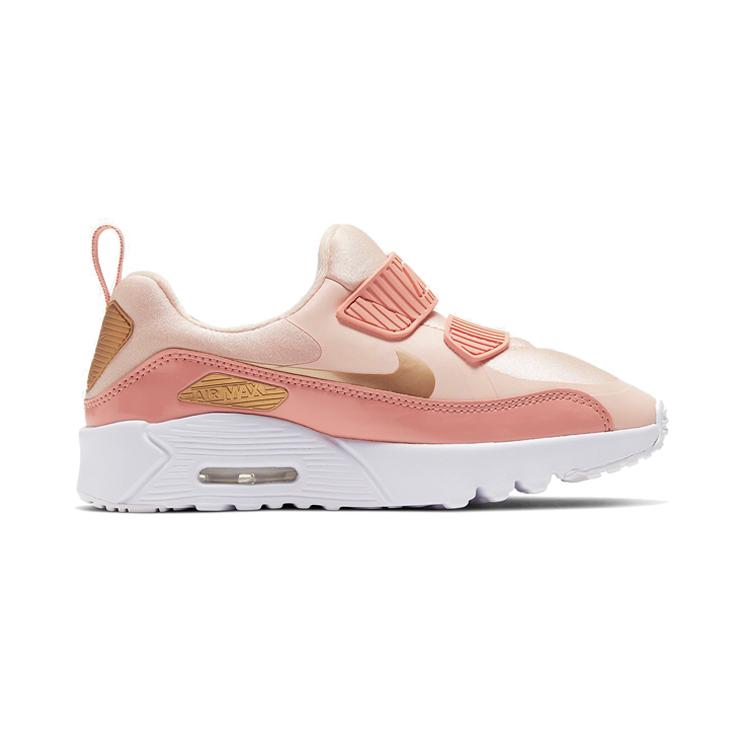 New Nike Air Max Tiny 90 Cushioning Low Top Kids Lifestyle Shoes White Pink Children Aged 3 7 Years Old 881927-605