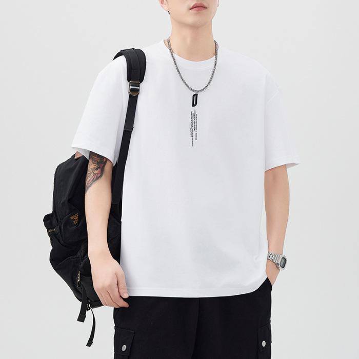 New Summer Foam Printed Short-sleeved T-shirt for Men's Loose Japanese Casual