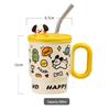 Adorable Cartoon Ceramic Mug with Lid - Perfect for Girls, Couples, Coffee, and Water - Ideal Birthday Gift