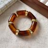 Stretchy Bamboo Elastic Bangle Retro Vintage Maillard Hand Ring Smudge Acrylic Bracelet  Party