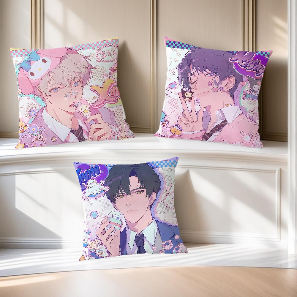 Love and Deepspace chibi Sylus Rafayel fanart Comfortable soft Pillow Case for Sofa Living Room Home Decor Protective Covers