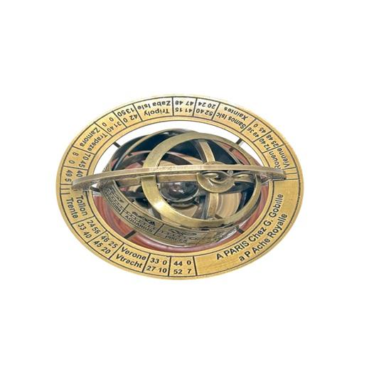 Zodiac Desk Decor Gift, Antique Finish Brass Astrological Armillary Sphere