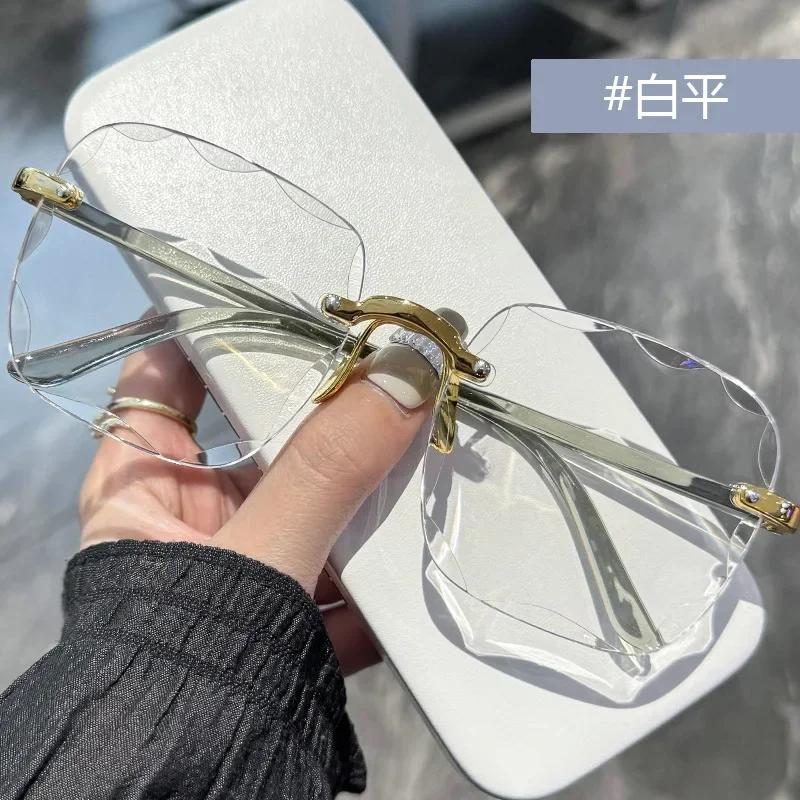 Vintage Frameless Sunglasses New Summer Sun Visors Square Sunglasses for Woman Lenses UV400 Women Sunglasses