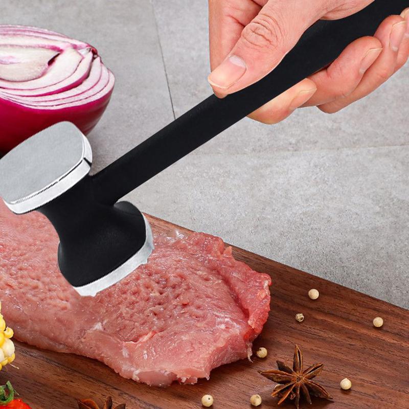 Steak Hammer Mallet Double-Sided Zinc Alloy Meat Tenderizer Meat Pounder Maximizes Food Flavor Meat Hammer Steak Meat Cooking
