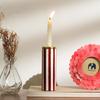 Stripe Candle Holder – Red & White Bone Inlay
