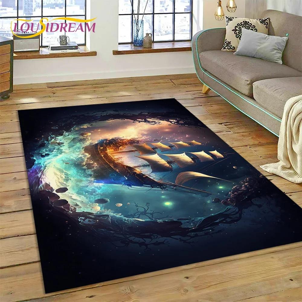 

Ancient Pirate Ship Boat,Barque,Sailboa Carpet Rug for Bedroom Living Room Home Sofa Decoration,Child Game Large Decor Floor Mat 40x60cm( 15x23in )
