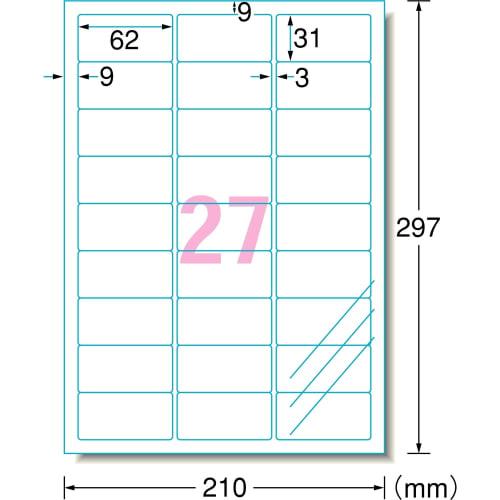 A-One Label Sticker Laser Matte Film Transparent A4 27 Sides 10 Sheets 29462