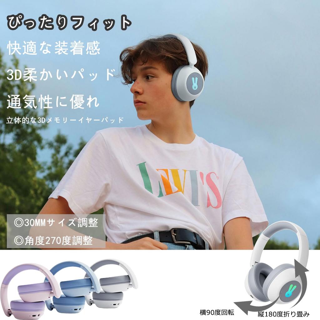 SITOAT Bluetooth Headphones with Kids 85db Volume Hearing and a Microphone for Wireless Headphones for Online and Features LED Lights for Wireless and