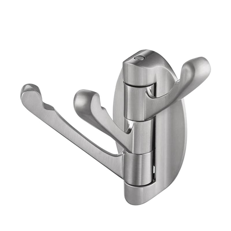 ABWR-1 Piece Swivel Hook Solid Metal Foldable Towel Hook Nickel Brushed Zinc Alloy Wall-Mounted