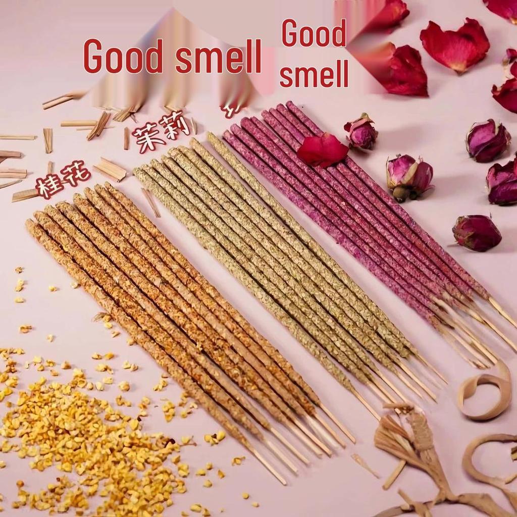 Handmade Flower Petal Incense Sticks: Rose, Jasmine, Gardenia, Osmanthus, Lavender - Ideal for Home Use