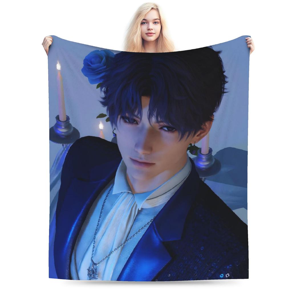 Love And Deepspace Rafayel Blanket Fleece Print Multifunction Lightweight Thin Throw Blankets for Bed Car Bedding Throws