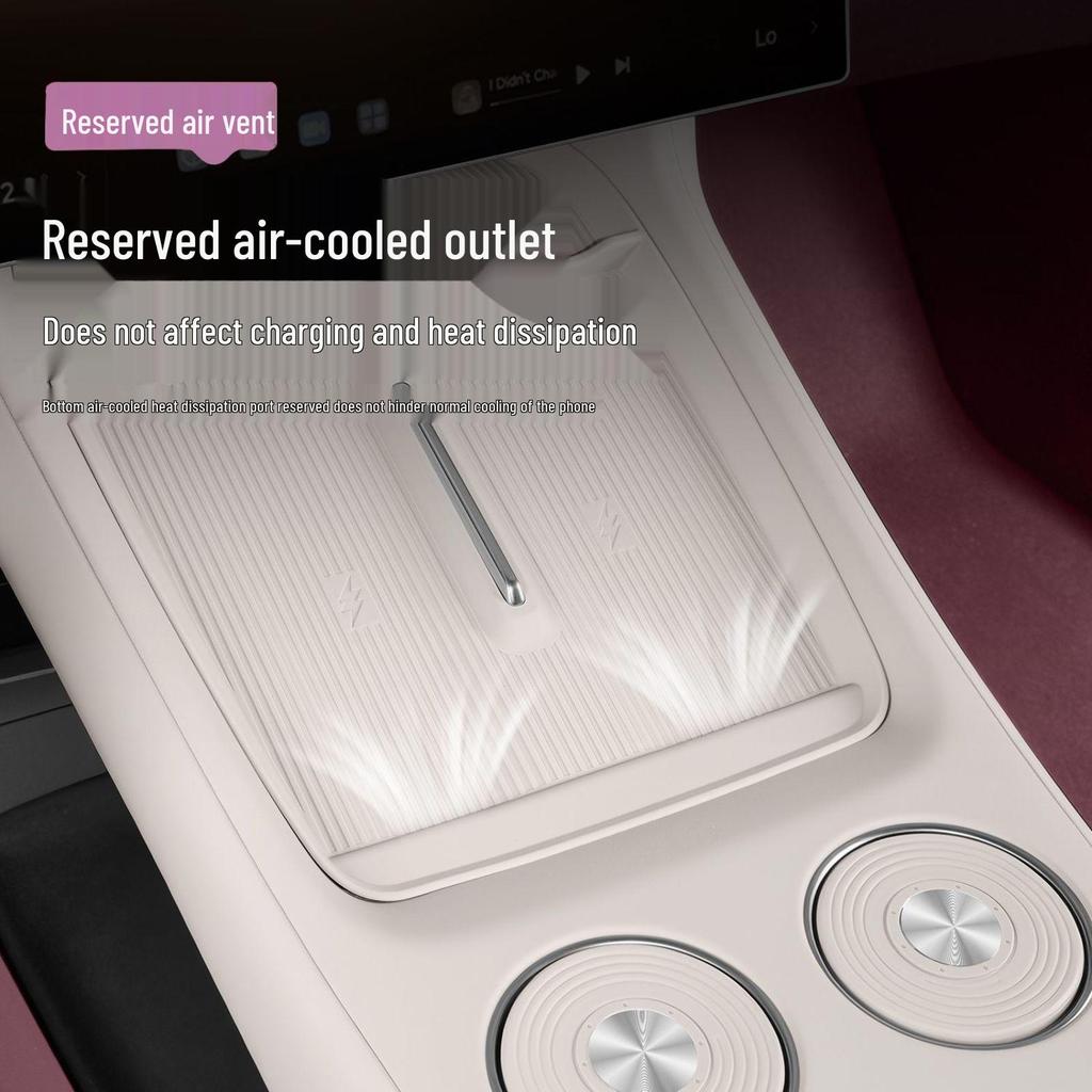 Silicone Anti-Slip Pad for Xiaomi YU7 Wireless Charger: Car Storage Box and Cup Holder Protection