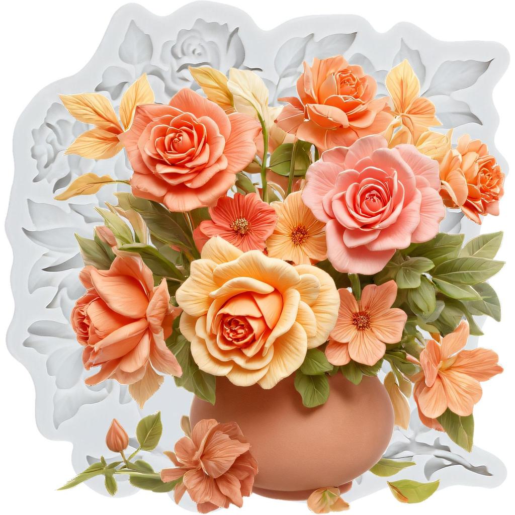 Barocker Blumenrahmen Silikonform Rosenblume Fondantformen Kuchendekorationswerkzeuge Themenkuchen Dessert Dekoriert Schokoladenbonbonform