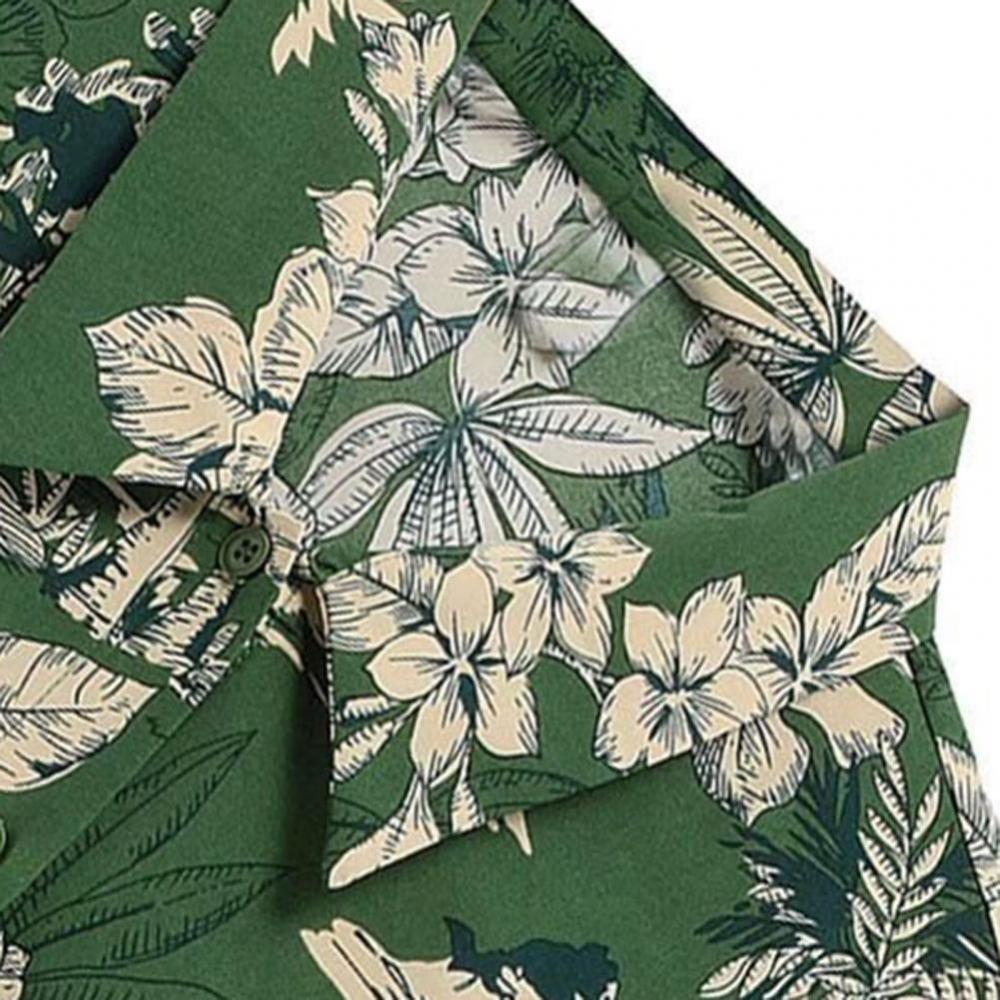 Hawaiian Men's Shirt 3D Printed Collar Loose Casual Fresh Shirt Button Top Suitable for Beach Vacation and Walking