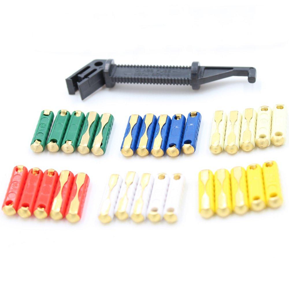 30Pcs GBC European Automotive Fuse Box Assortment Bakelite Auto Fuses 5-30A