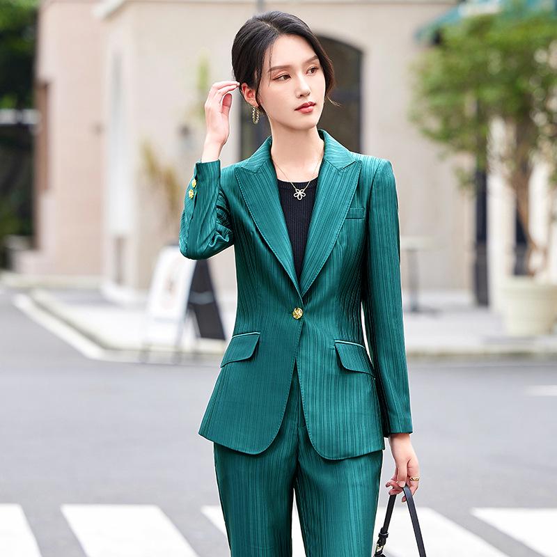 Zihong High-End Acetate Satin Striped Suit Jacket 2024 - Spring/Autumn Goddess Workwear.