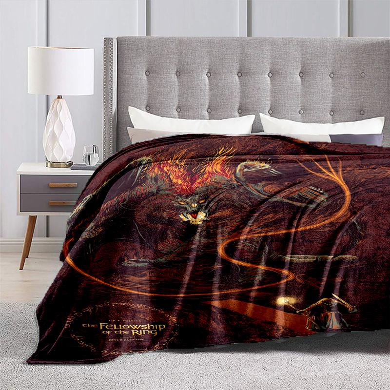 1pc Fellowship of the Ring Cartoon Blanket,Portable Throw for Travel & Camping, All Season Cozy Blanket,Ideal Gift