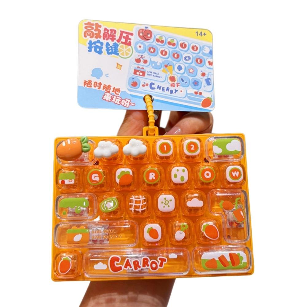 26-Key Mini Keyboard Pendant Transparent Dual-Tone Keyboard Keychain Kids Bag Pendant