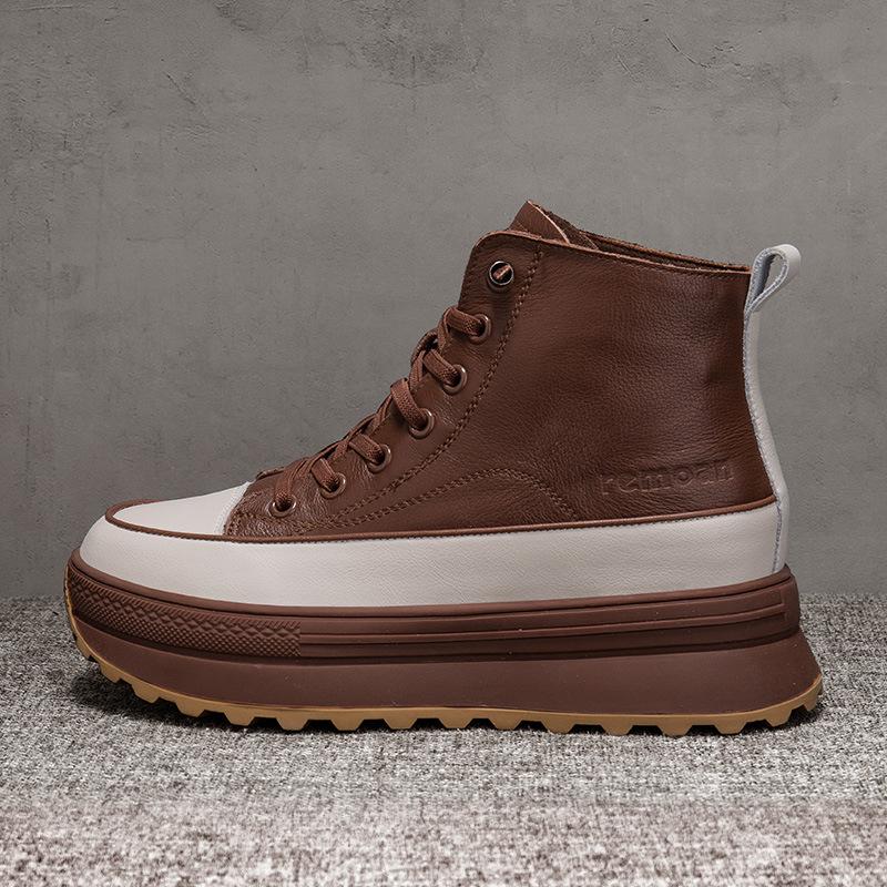 Leather Martin Boots Women's British Style Versatile Muffin Thick Bottom Spring and Autumn Trend 2025 New Versatile Skinny Short Boots