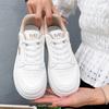 2025 Summer Girls' White Casual Breathable Running Shoes - Versatile Thick Sole Dad Sneakers