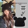 Korean Style Wool Cat Ears Beanie - Women's Autumn/Winter Warm, Cute & Versatile Knit Hat
