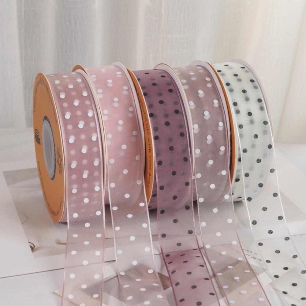Polka Dots Print Polka Dots Ribbon Party Decoration Chiffon Lace Ribbon Flower Tie Ribbon  Gift