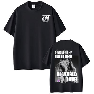 Cantante TINI STOESSEL Futtura Album 2026 Tour Magliette Uomo Donna Vintage T-shirt Cotone Magliette Oversize Streetwear Regali per Fan Top