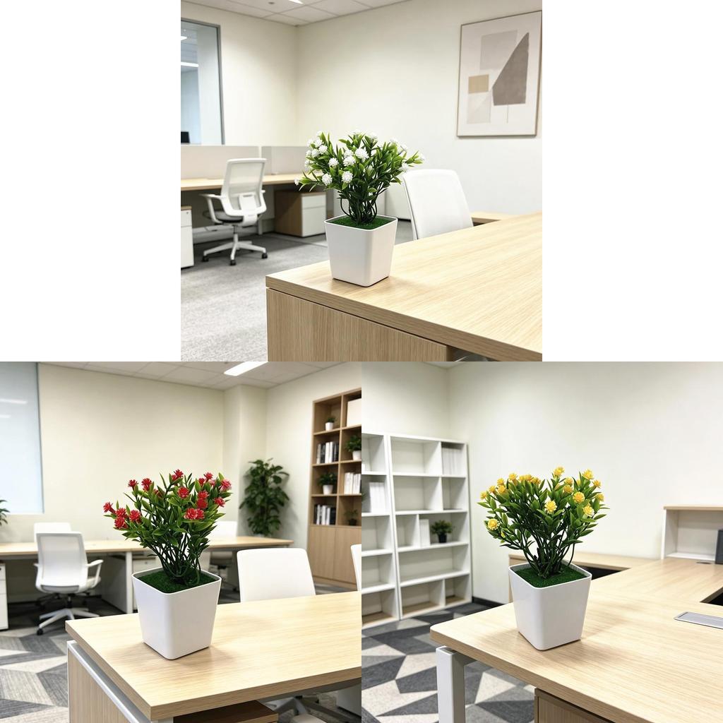 Artificial Starry Flower Pot With Base For Home Office Decor And Garden Outdoor Settings
