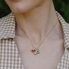 Women's Colorful Zircon Pendant Necklace Minimalist Geometric Design Bead Chain Suitable for Office Casual Wear Gifts