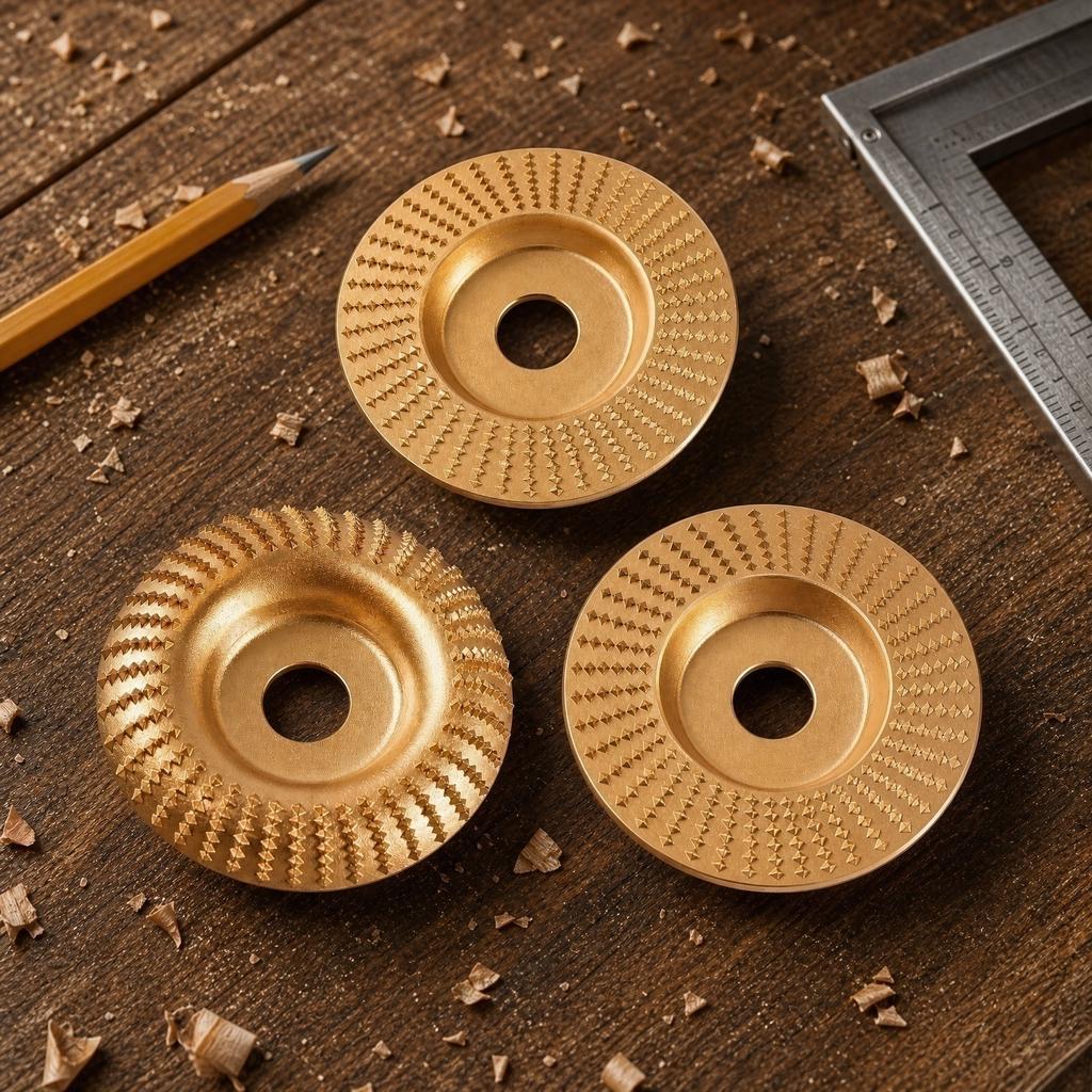 Carbide Grinding Wheel Set 3 Pieces for Angle Grinder Woodworking Polishing Disc Fast Material Removal Shaping Carving Cutting Tool
