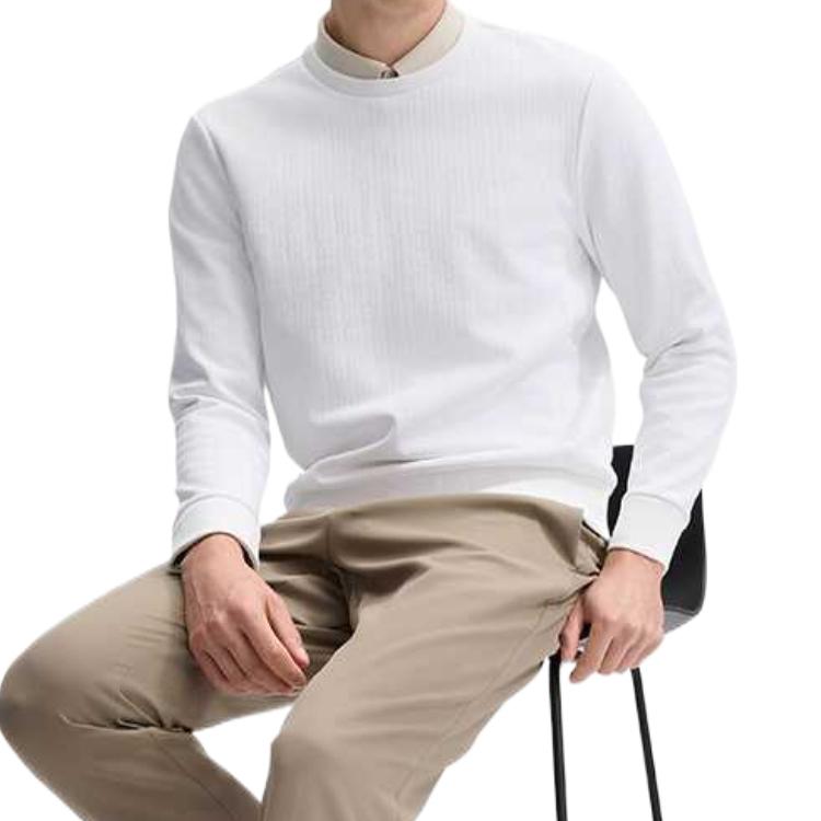 Fila Blue Series Comfortable Soft Warm Fashion Long Sleeve Sweatshirt Men Sweatshirt White F11M512212F-WT