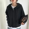 Solid Color Womens Loose Knitted Hooded Cardigan Sweater Coat Top