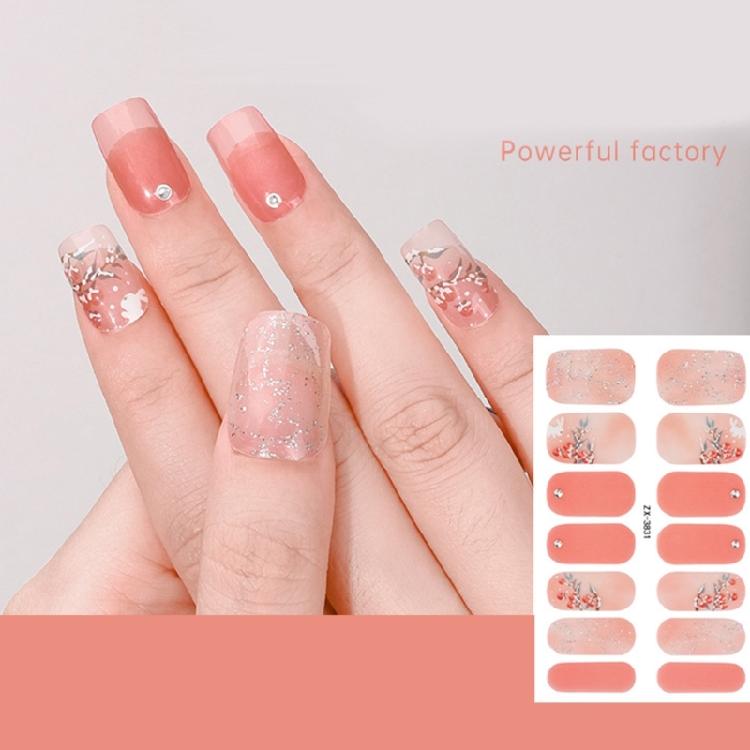 Bronzing Nail Polish Stickers Decals Full Wrap Gels Nail Strips Nail Sticker