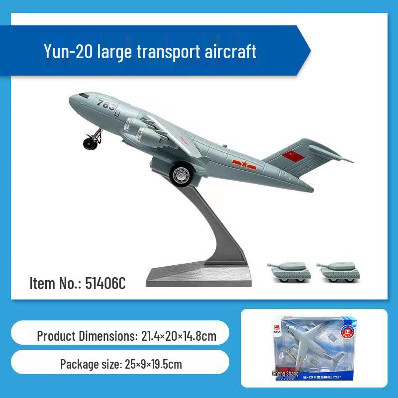 Cai Po Y-20 Military Transport Alloy Pull-Back Model 51406C