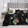 Grogu W-Warss Baby Yodas Blankets  Camping Flannel Throw Blanket For Living Room Warm Custom DIY Quality Bedspread