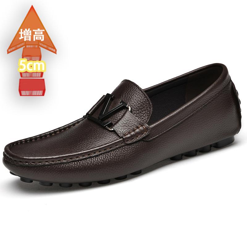 

Весенние тонкие мужские повседневные туфли Doudou из первого слоя коровьей кожи с круглым носком, дышащие, удобные, кожаные туфли 47