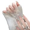 Wearing Armor Pure Handmade Manicure Finished Product Fake Nail Patch Nude Color Highlight Silver Cat Eye Flashing Bead Curtain Diamond